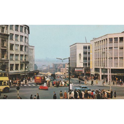 The Junction of Angel St & High St, Sheffield Yorkshire Postcard (YKS77025)