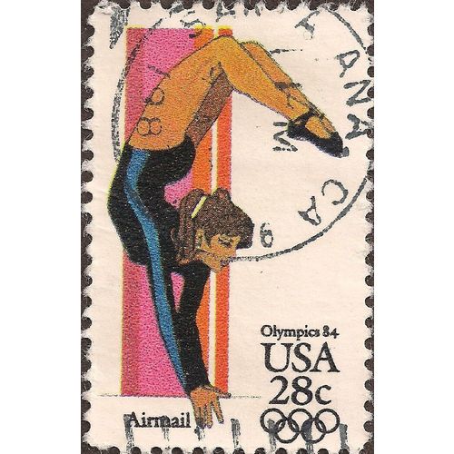 USA, OLYMPICS, Los Angeles 1984, Gymnastics, pink 1984, 28 cent