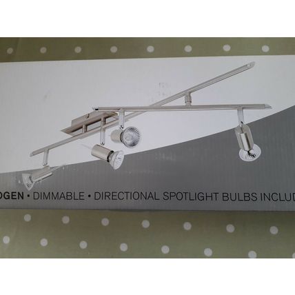 4 Head Spot Light Bar Fitting Ceiling Light GU10 Spotlight Brushed Chrome