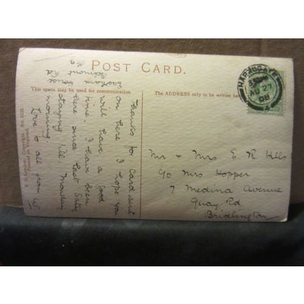 ROYAL BATH GARDENS, HARROGATE, Yorkshire used antique postcard 1908 pm =