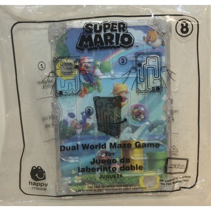 2018 McDonalds Super Mario #8 Dual World Maze Game Mint in Package