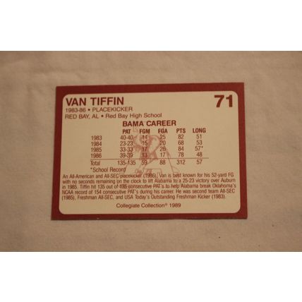 Van Tiffin 1989 Collegiate Collection Alabama's Finest NO, 71