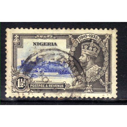 Nigeria 1935 KGV 1 1/2d Blue & Grey Silver Jubilee used SG 30 ( M1019 )