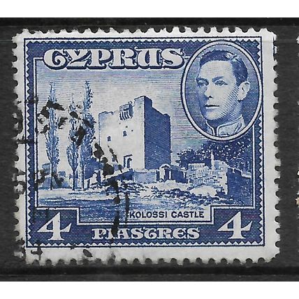 CYPRUS 1951 4pi ULTRAMARINE KOLOSSI CASTLE SG 156b FINE USED#
