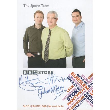 Graham McGarry Matt Sandoz John Acres BBC Sport 3x Hand Signed Photo