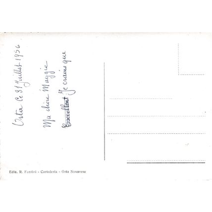 Orta Seminario S Carlo Lago d'Orla Italy Real Photo Postcard used 1956 crease