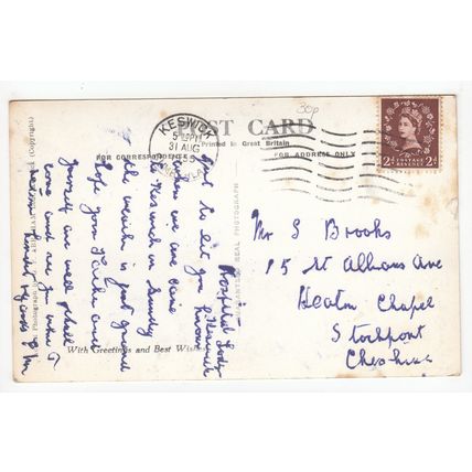 Rock Climbing Amen Corner Gimmer Crag Lake District Postcard 1955 RP Cumbria