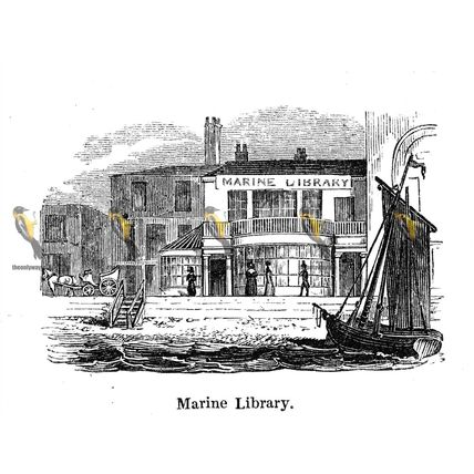 Marine Library, Hastings, Sussex, England, 1840, MODERN REPRODUCTION
