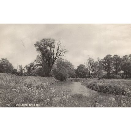 River Brent Greenford London Vintage Rare Real Photo Postcard