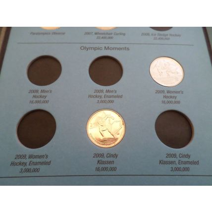 Whitman coin folder- Canada- 25 cent- 2001/2009 - with 32 coins - NOT COMPLETE