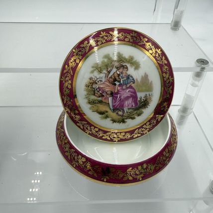 Vintage Limoges France Porcelain Courting Couple Portrait Victorian Vases Lot