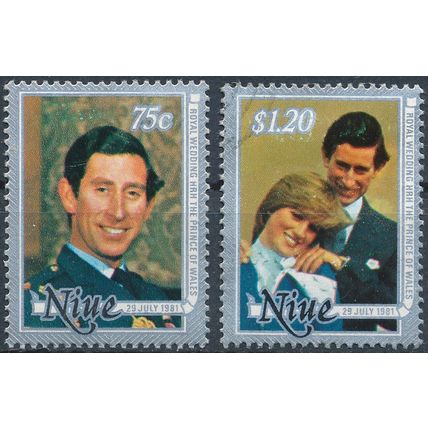 Royal Wedding: 75c & $1.20 - Niue 1981 - NM H - SG 430 & 432