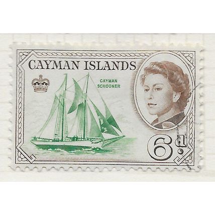 CAYMAN ISLANDS 1959 QE2 SCHOONER SAILING BOAT USED SG172 172 SG