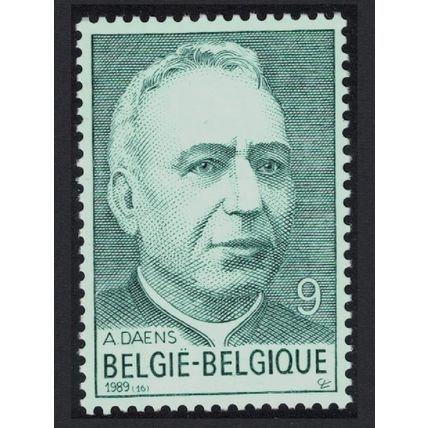 Belgium 150th Birth Anniversary of Fr Adolf Daens social reformer 1989 MNH