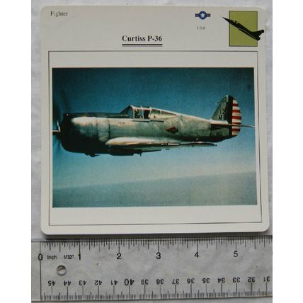 Curtiss P-36- USA - Fighter - Collectors Club Card