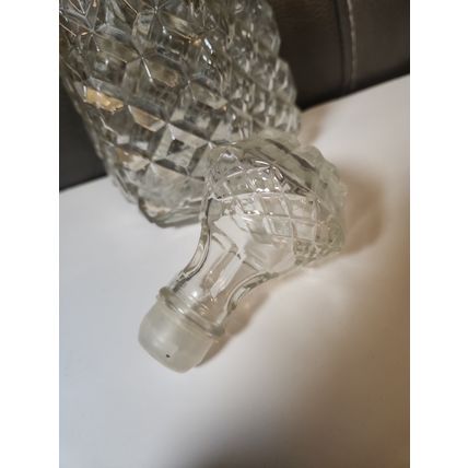 14" Vintage Libbey Cambridge Diamond Cut Glass Decanter Stopper Whiskey Bourbon