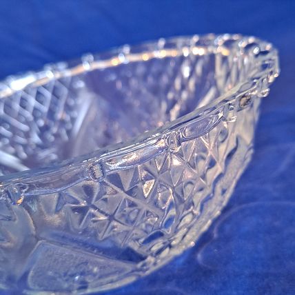 KIM Indonesia GLASS CANDY JAR Bowl Dish KIG Nut Hearts Roses Fleur De Lis