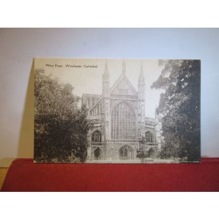 WEST FRONT, CATHEDRAL, WINCHESTER, HAMPSHIRE unused postcard Jay-em-Jay series =