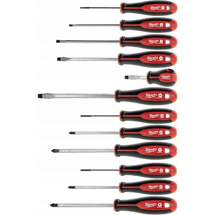 Milwaukee Set of 12 Tri-Lobe Screwdrivers 4932472003,Red