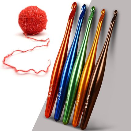 Svartur Crochet Hooks Ergonomic, 9Pcs Hand-Polished Aluminum Crochet Needles (3.