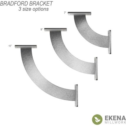 Ekena Millwork BKTM02X09X09BRHGO 2 Inch W X 9 Inch D X 9 Inch H Bradford Steel B