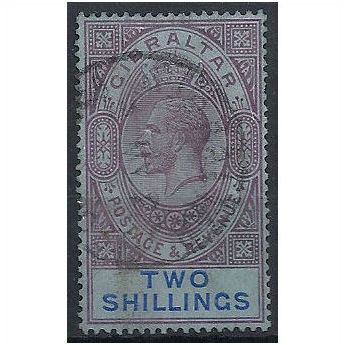 Gibraltar 1924 SG99 2/- Grey Purple & Blue/Blue Fine Used . .