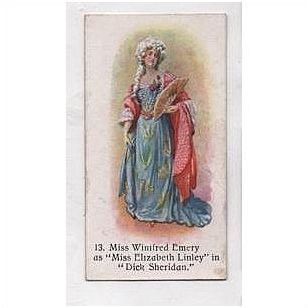 Players Past and Present 1916 Cigarette Card No 13 Miss Winifred Emery