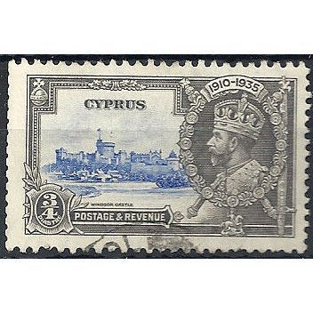 Cyprus 1935 SG144 3/4pi Ultramarine & Grey Silver Jubilee Fine Used .. ..