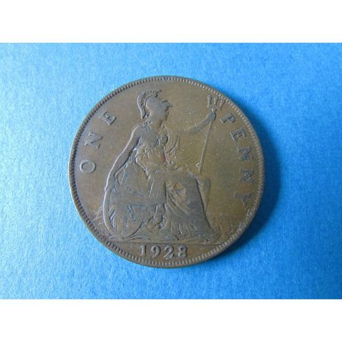 1928 GEORGE V ONE PENNY FREE POST. Y