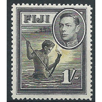 Fiji 1938 SG262 1/- Black & Yellow Mounted Mint . ..