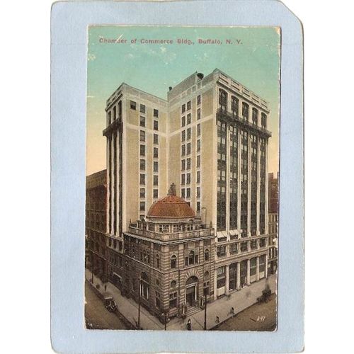 New York Buffalo Chamber Of Commerce Building Street Scene Intersection w/~2686