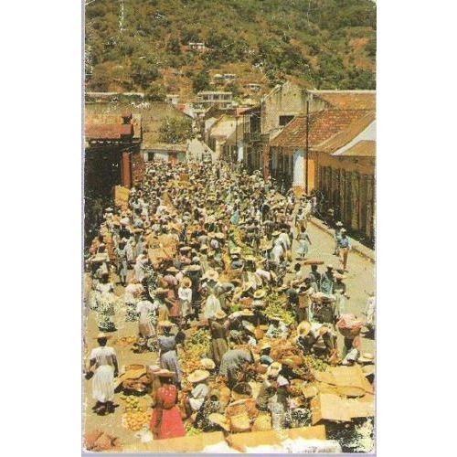 Cap-Haitien, Haiti - Market - postcard, posted in Brazil 1964