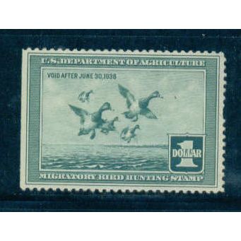 RW4 $1 Scaup Ducks Taking to Flight Fine MMH C0987