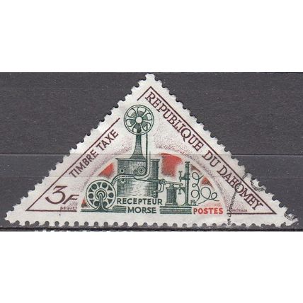 Dahomey 1967 Michel Taxe 39 O Cote (2001) 0.20 Euro Récepteur morse Cachet rond