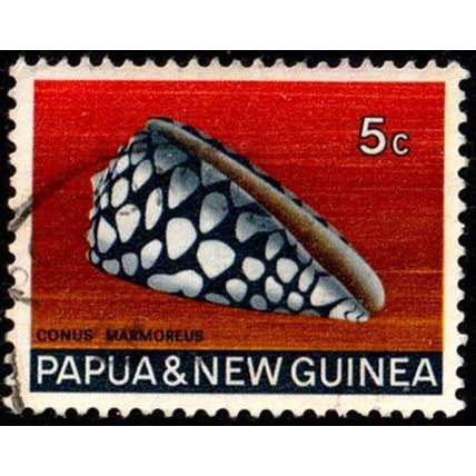 Papua New Guinea 1968 Sea Shell 5c Used Stamp PNG.