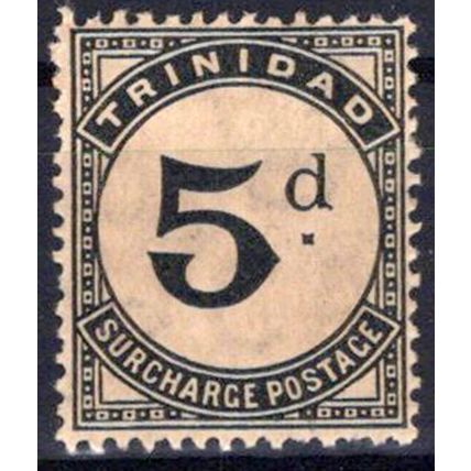 Trinidad J14 VLH 5d black postage due, Wmk multiple crown & CA ZAYIX 0324S0012