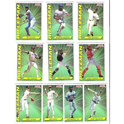 1991 Score baseball complete 10 card Rifleman sub-set –Bo, Griffey, Alomar
