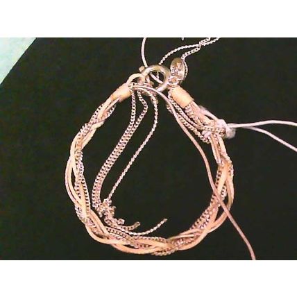 Gold Pink Multi String Bracelet
