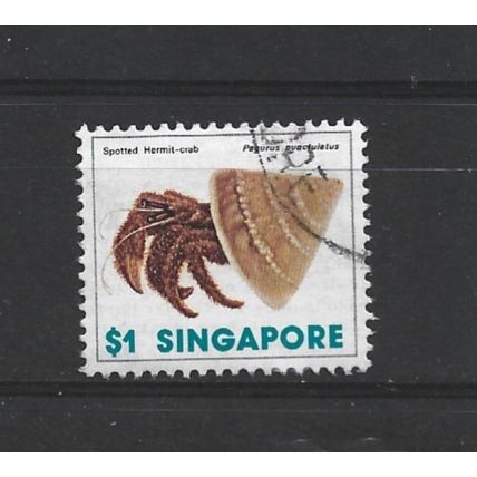 Singapore.SG298 $1 Spotted Hermit Crab.Fine Used.Jun25