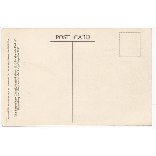 The Lady Chapel Sheffield Cathedral Old Sketch Postcard