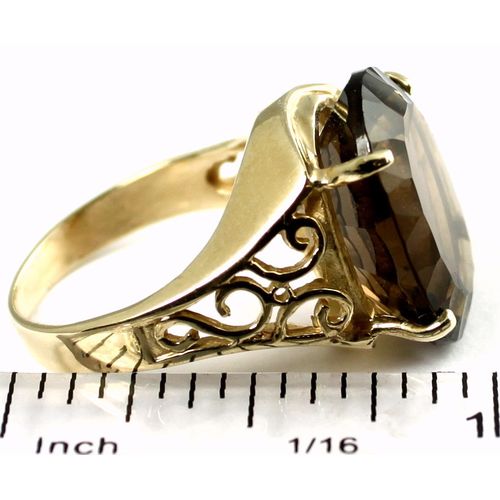 Smoky Quartz, 10KY Gold Ring, R049