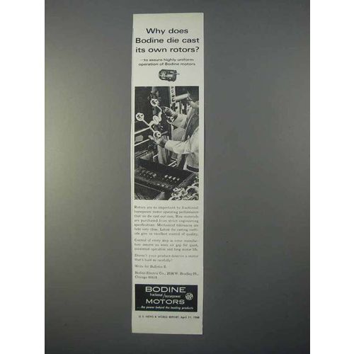 1966 Bodine Motors Ad - Die Cast Its Own Rotors