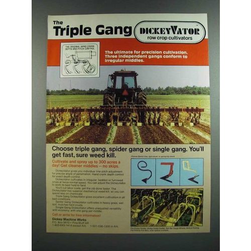 1986 DickeyVator Triple Gang Cultivator Ad