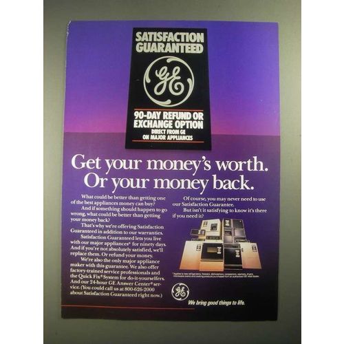 1987 GE Appliances Ad - Get Your Money's Worth