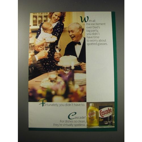 1991 Cascade Detergent Ad - With all the excitement over Dad's big party