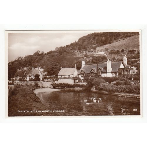 Village Duck Pond Lulworth Postcard RP Dorset
