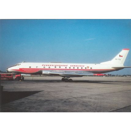 CSA Ceskoslovenske Aeroline Tupolev TU124V Civil Aircraft Postcard (A22468)