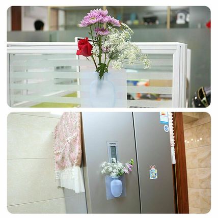 Hot Magic Silicone Bottle Sticker Vase For Glass Wall Flower Pots Decor Reusable