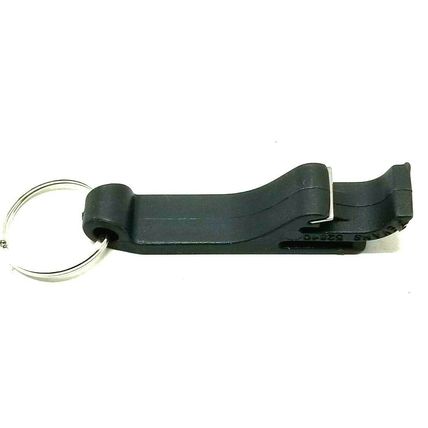 Town Police Supply Bottle and Can Opener Advertisement Keychain Black (B18)