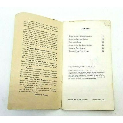 Vintage 1956 Girl Scout Pocket Songbook Camping (D6)